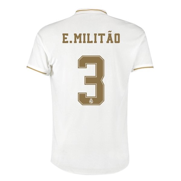 Camiseta Real Madrid NO.3 E.Militão Primera equipo 2019-20 Blanco